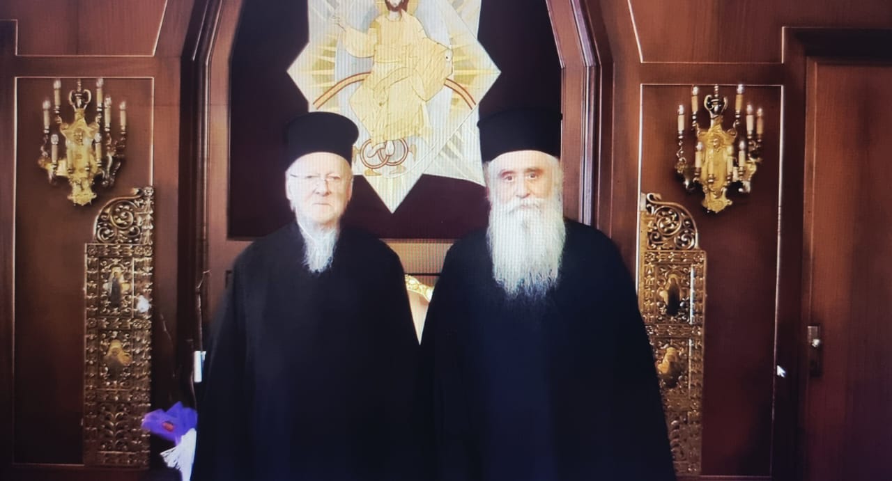 Ο νέος Αρχιεπίσκοπος Σινά Συμεών έγινε δεκτός από τον Οικουμενικό Πατριάρχη Βαρθολομαίο